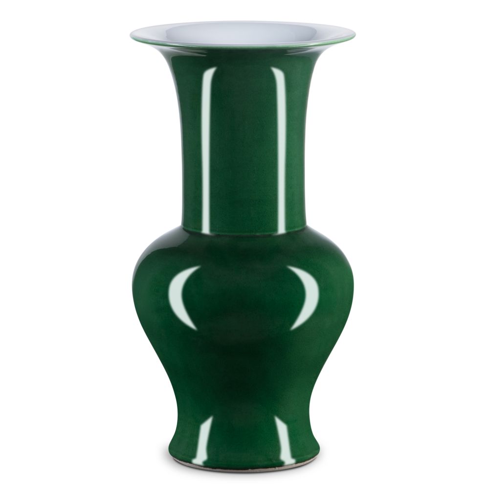 Currey and Company 1200-0696 Imperial Green Corolla Vase