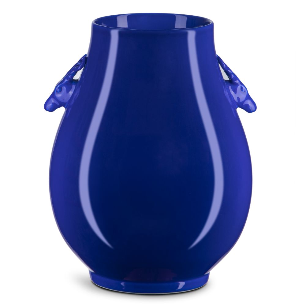 Currey and Company 1200-0701 Ocean Blue Deer Ears Vase