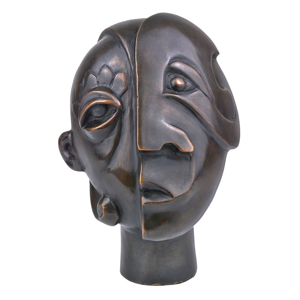 Currey and Company 1200-0720 Cubist Head Bronze