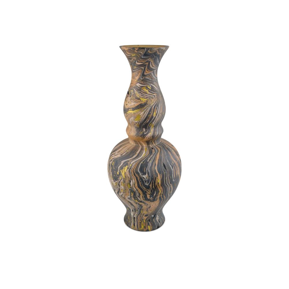 Currey and Company 1200-0730 Brown Marbleized Double Gourd Vase