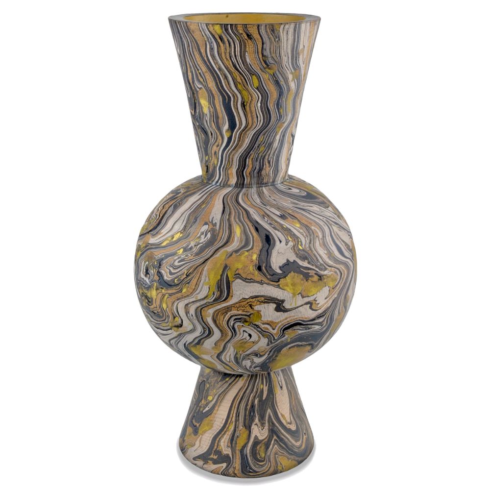 Currey and Company 1200-0732 Brown Marbleized Round Vase