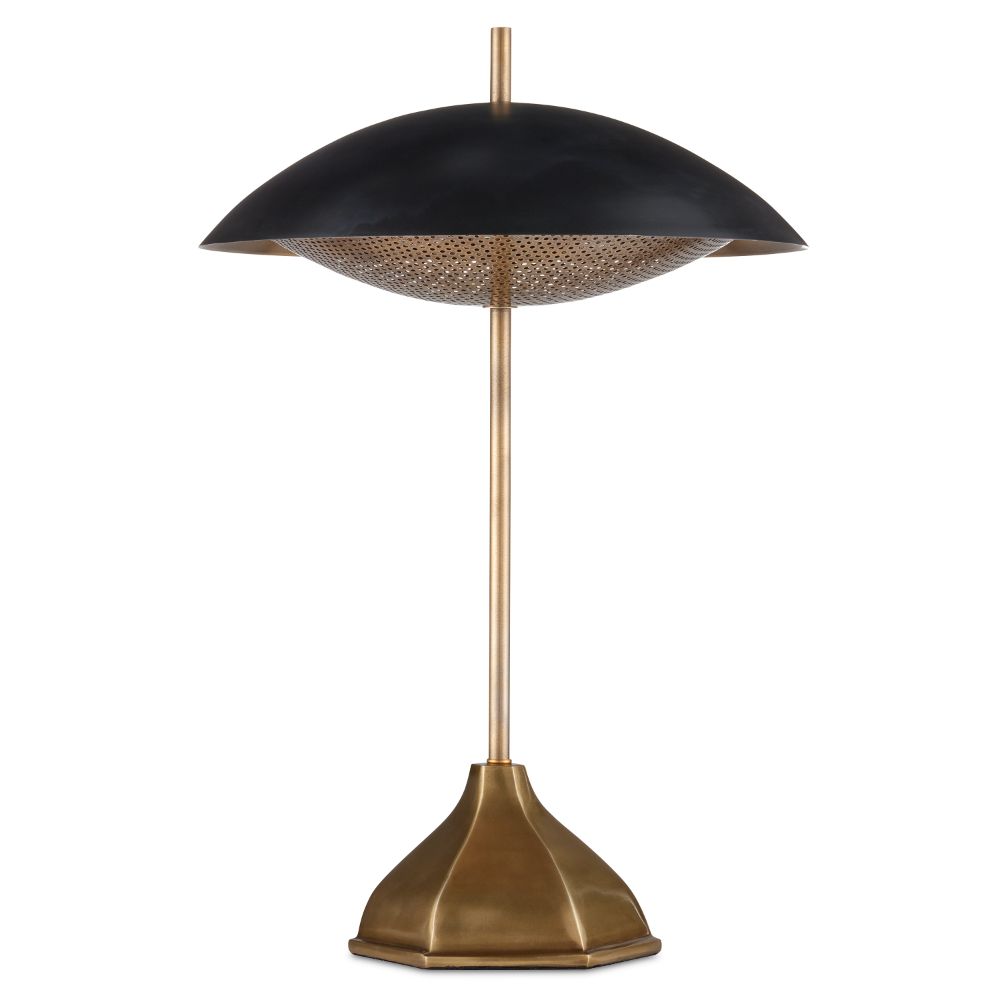 Currey & Company 6000-0912 Domville Table Lamp in Antique Brass/Black