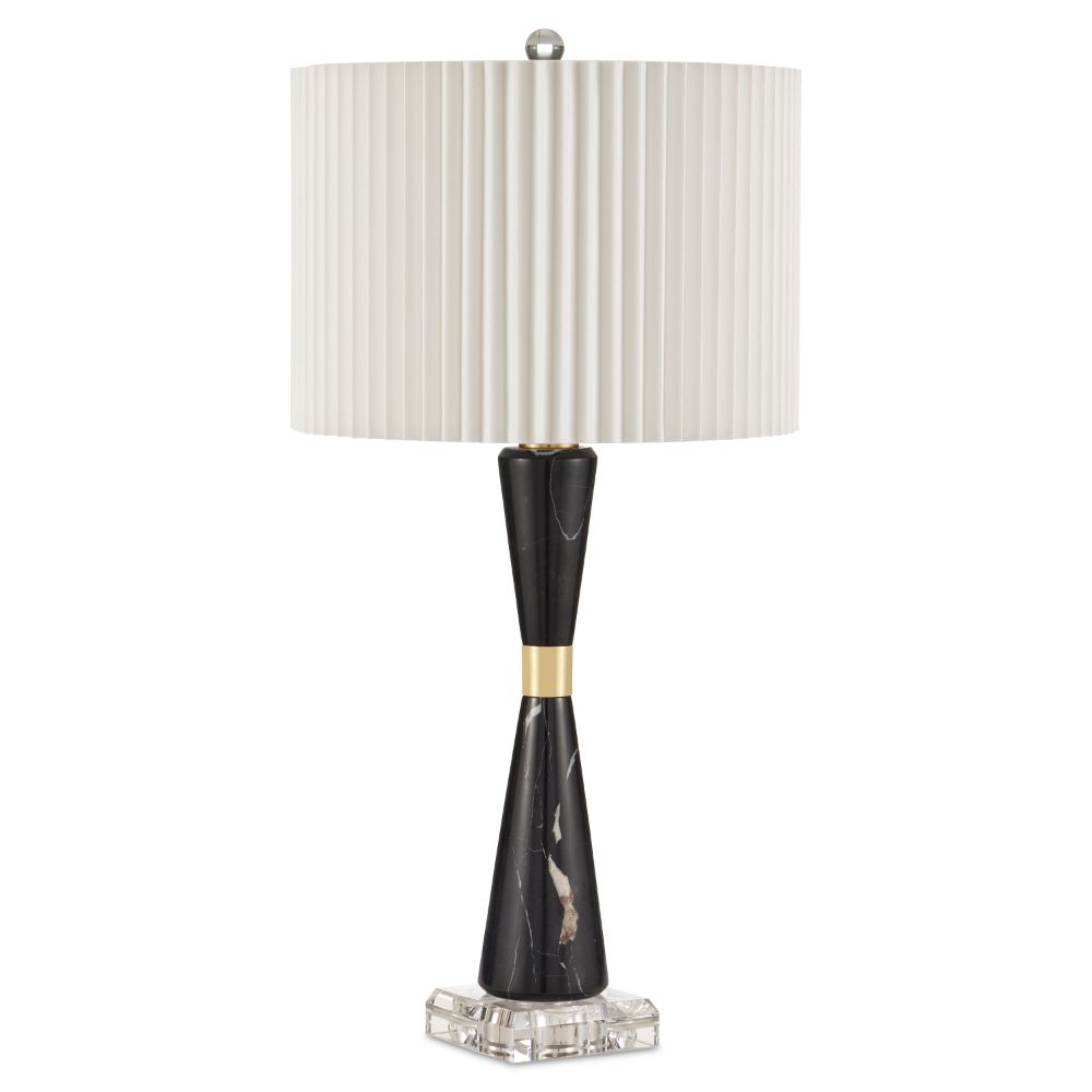 Currey & Company 6000-0903 Edelmar Table Lamp in Natural/Natural Brass/Clear