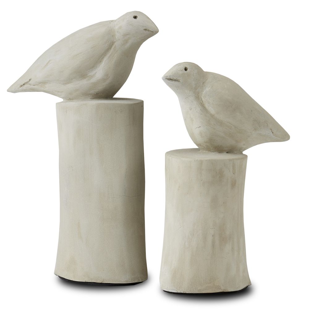 Currey and Company 2200-0025 Concrete Birds Set of 2