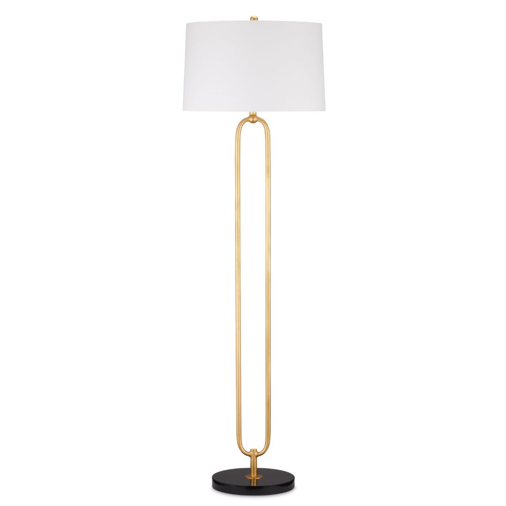 Currey & Company 8000-0144 Glossary Floor Lamp in Contemporary Gold Leaf/Natural
