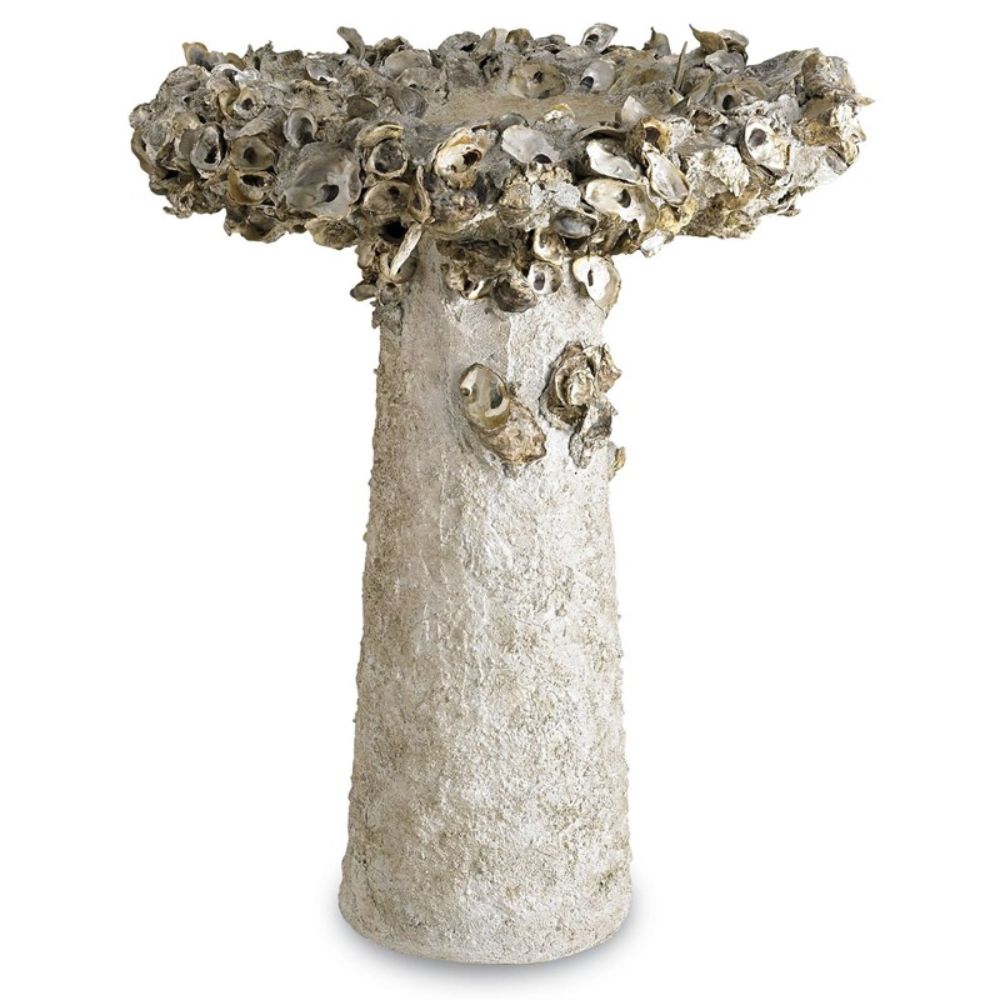 Currey & Company 2765 Oyster Shell Large Bird Bath in Natural