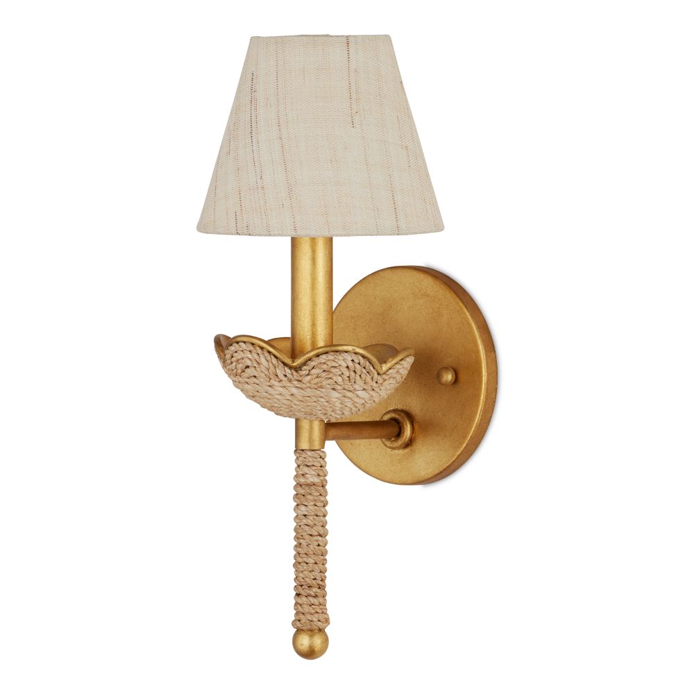 Currey & Company 5000-0248 Vichy Wall Sconce in Natural/Contemporary Gold Leaf