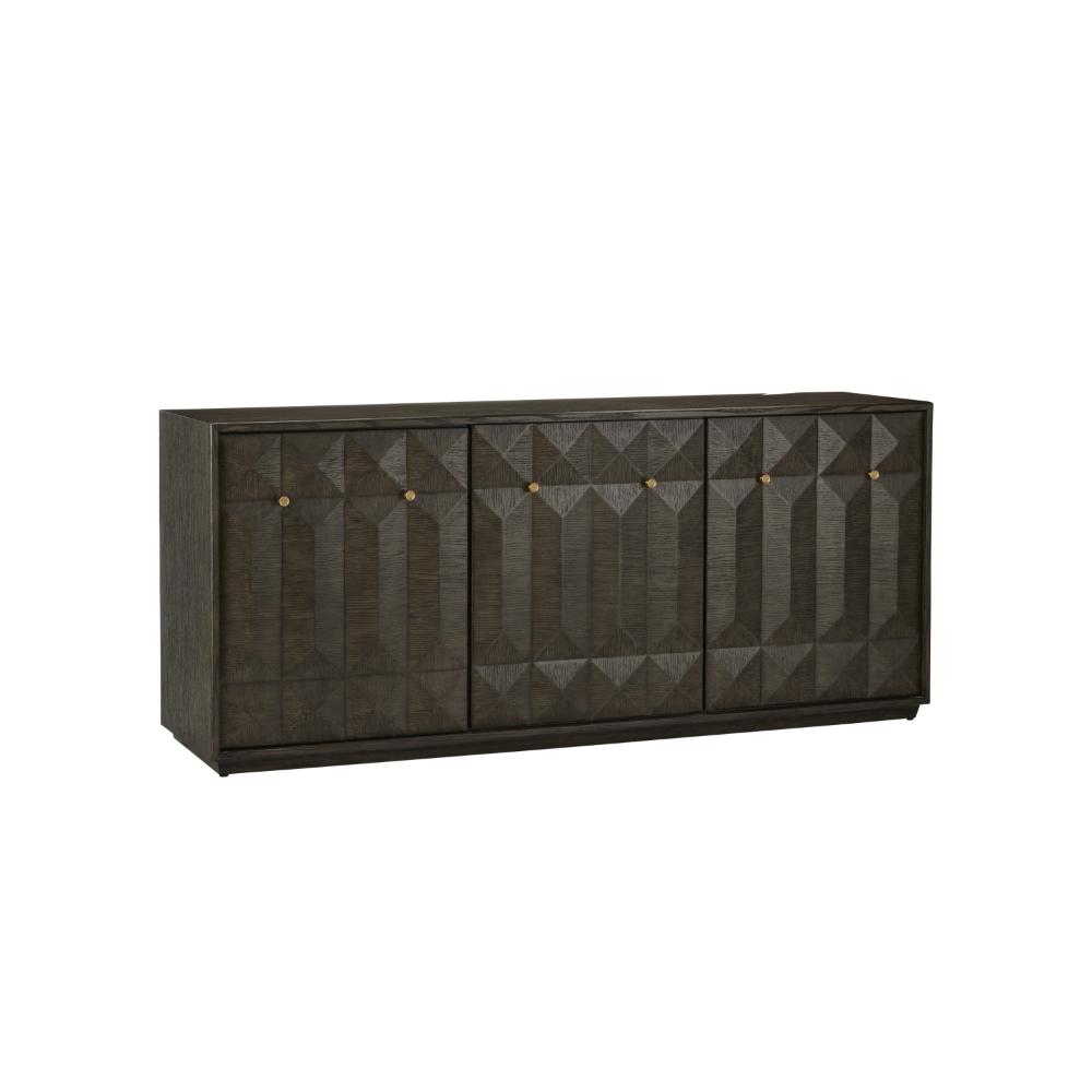 Currey & Company 3000-0227 Kendall Credenza in Dove Gray / Polished Brass