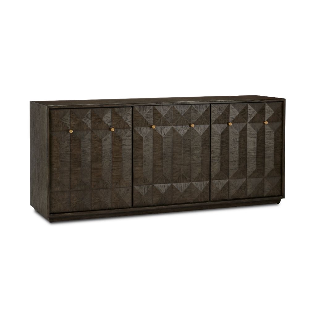 Currey & Company 3000-0227 Kendall Credenza in Dove Gray / Polished Brass
