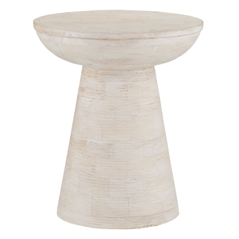 Currey and Company 3000-0236 Gati Whitewash Accent Table