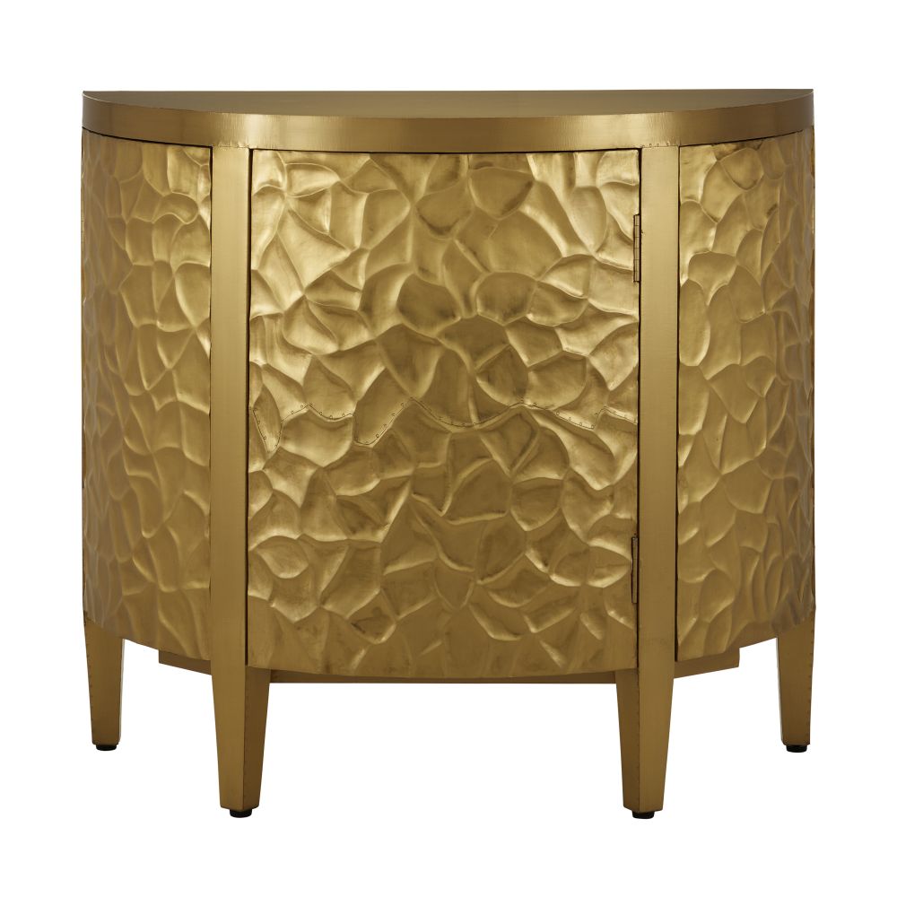 Currey and Company 3000-0244 Auden Brass Demi-Lune Cabinet