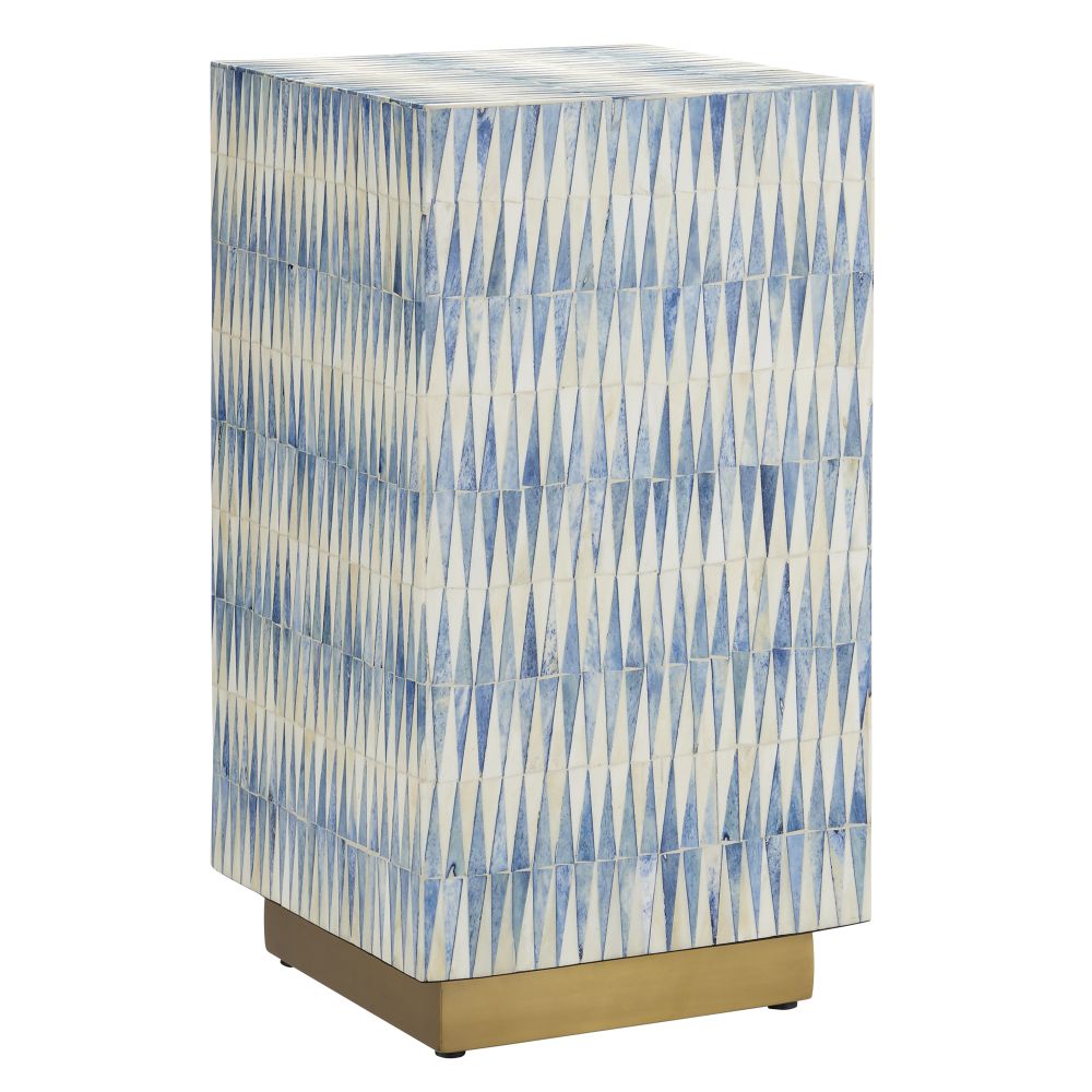 Currey and Company 3000-0253 Nadene Blue & White Accent Table