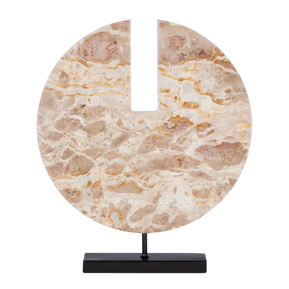 Currey & Company 1200-0773 Anu Marble Disc in Natural/Black