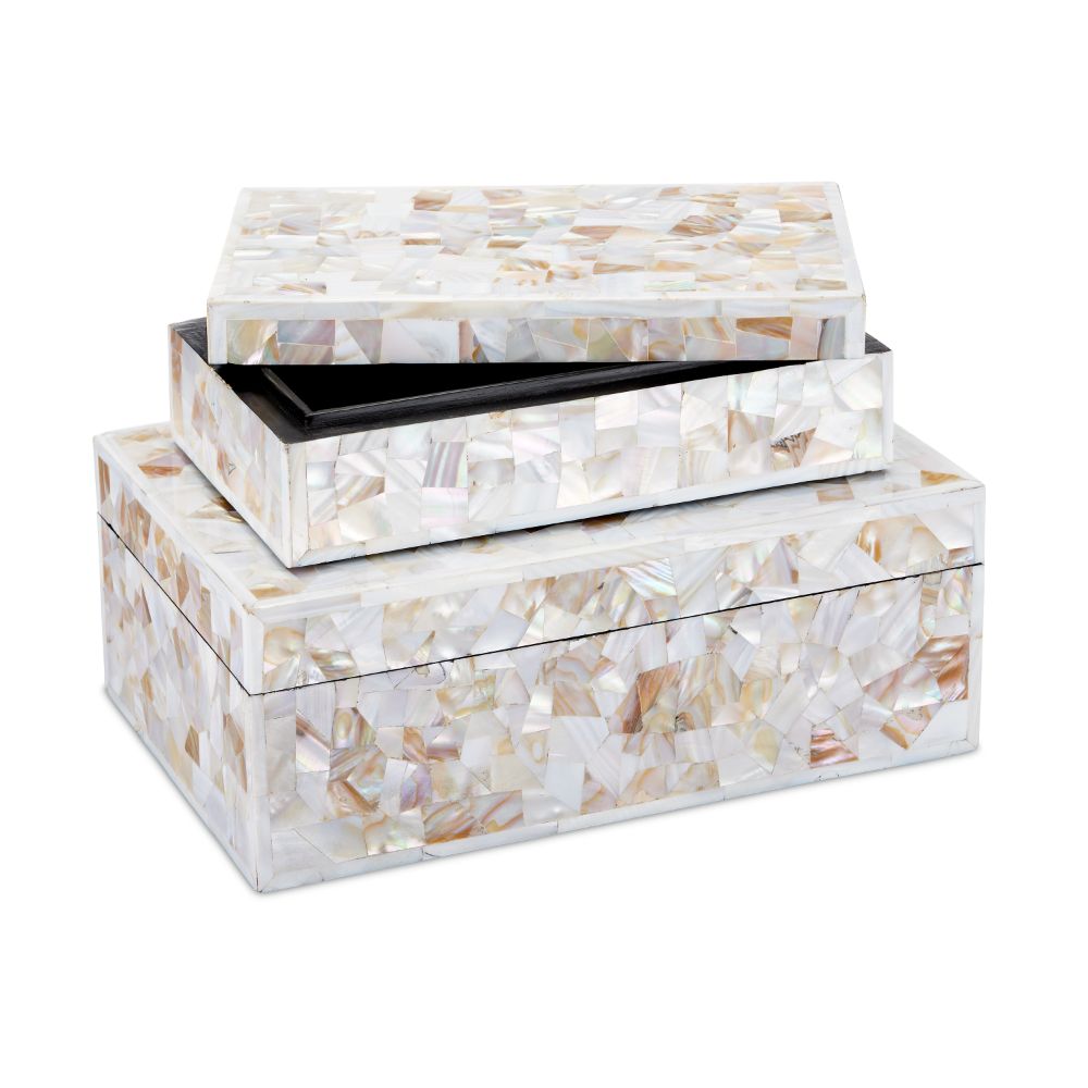 Currey & Company 1200-0770 Uma Mother of Pearl Box Set of 2 in Natural