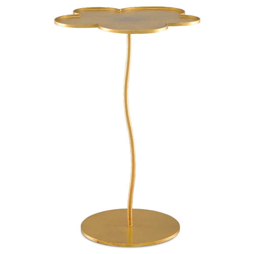 Currey & Company 4000-0068 Fleur Large Accent Table in Gold Leaf