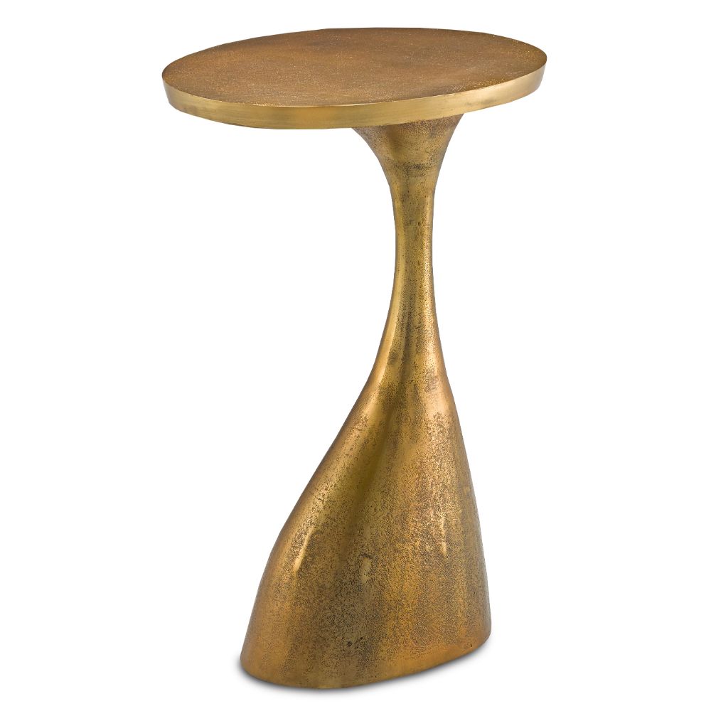 Currey & Company 4000-0074 Ishaan Accent Table in Antique Brass