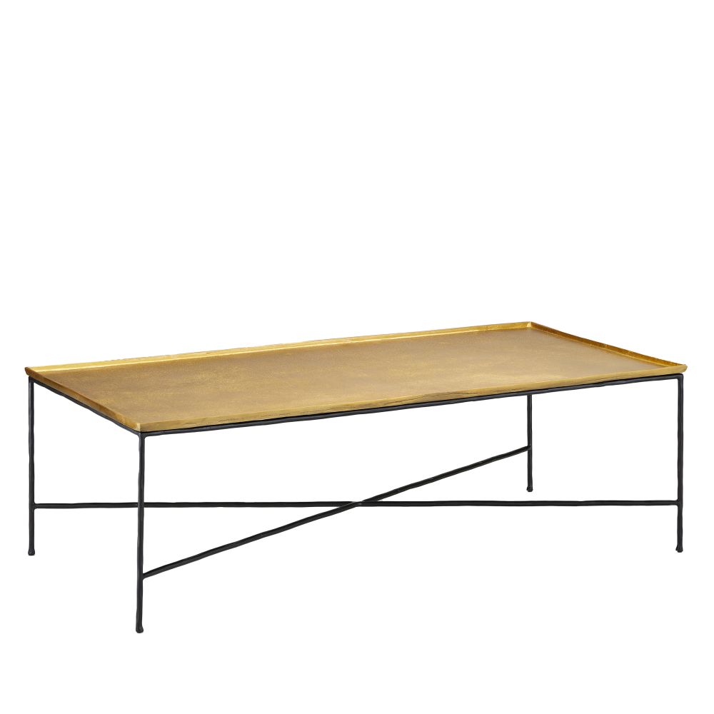 Currey and Company 4000-0152 Boyles Brass Cocktail Table
