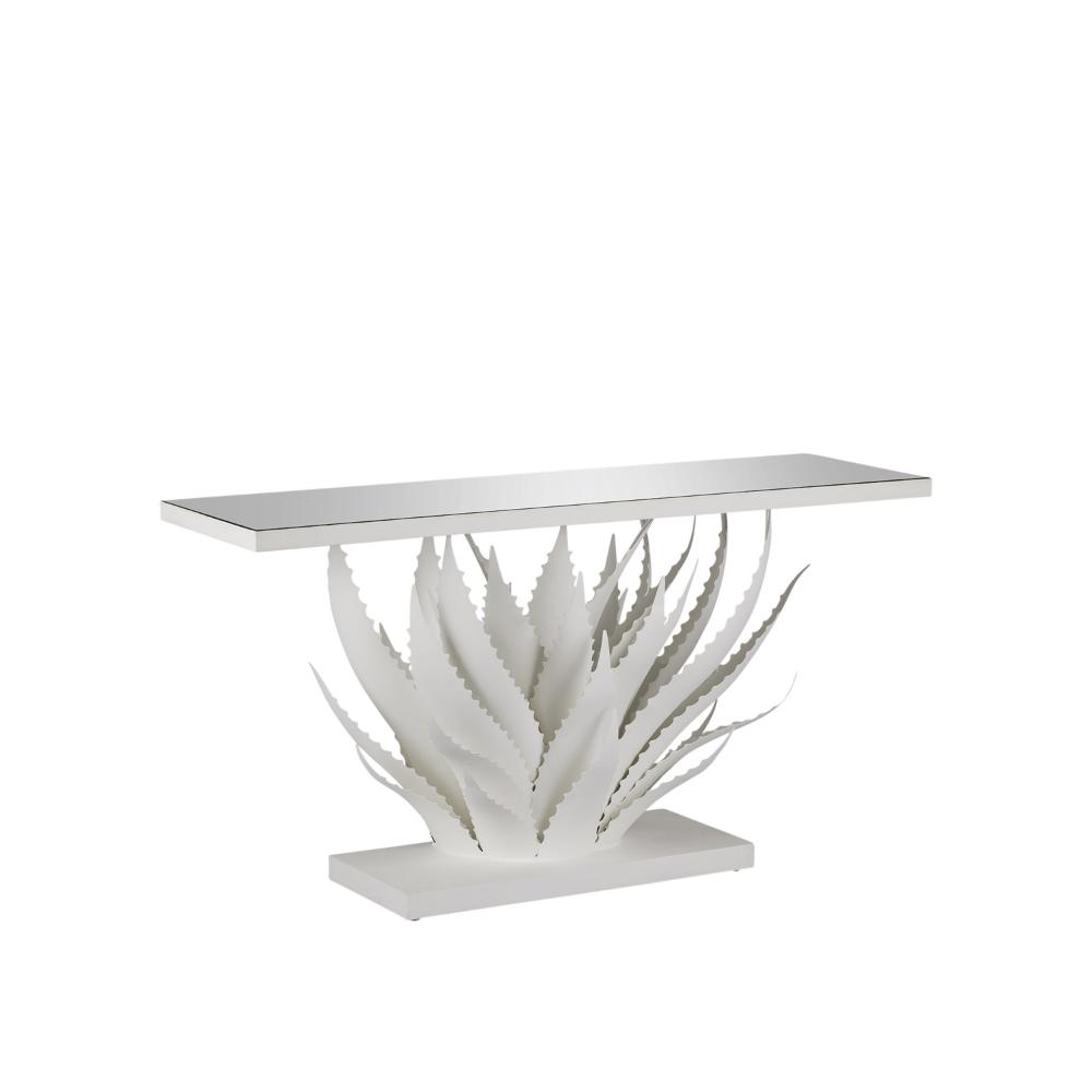 Currey and Company 4000-0168 Agave White Console Table