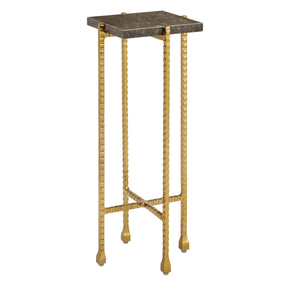 Currey and Company 4000-0171 Flying Gold Marble Drinks Table