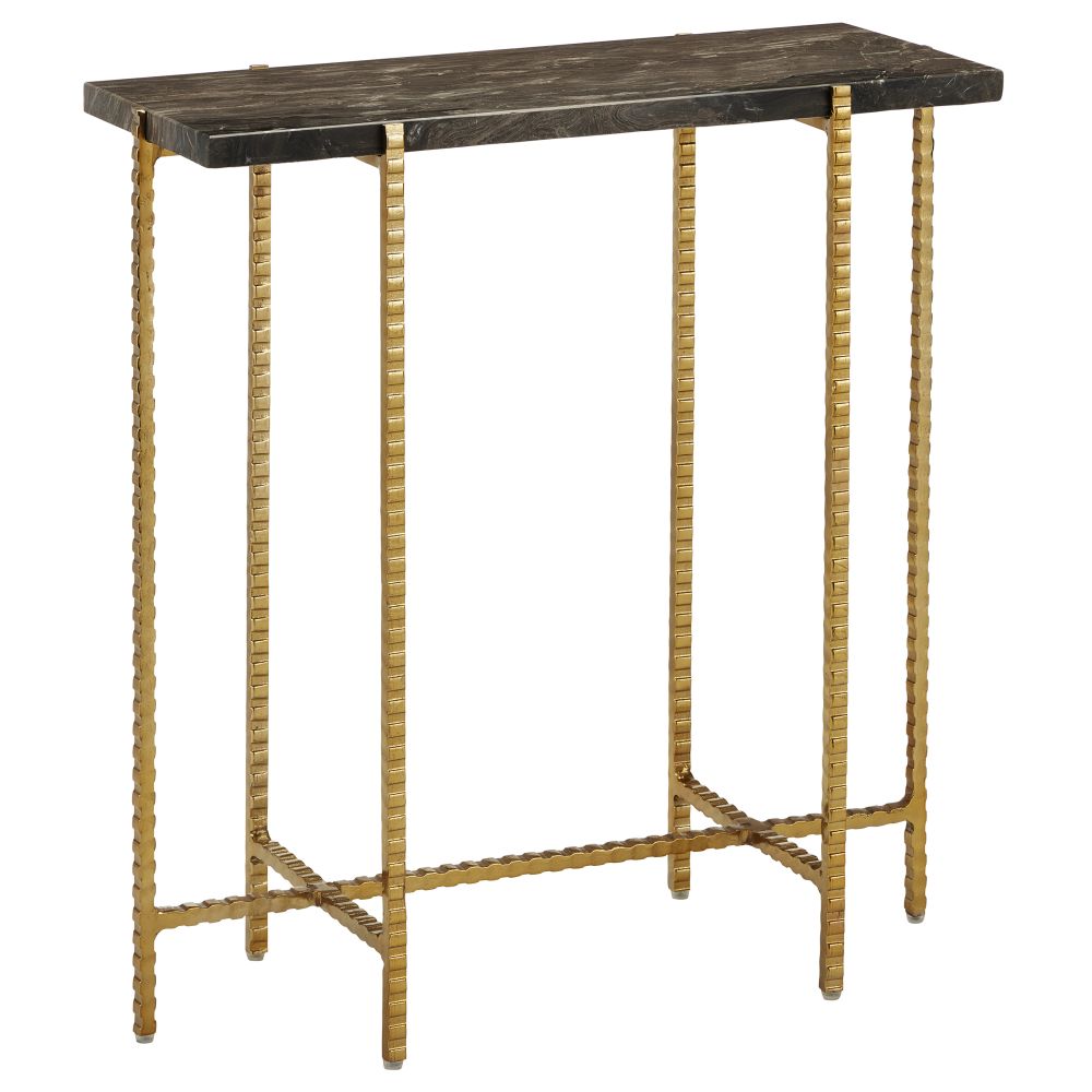 Currey and Company 4000-0172 Flying Gold Marble Side Table