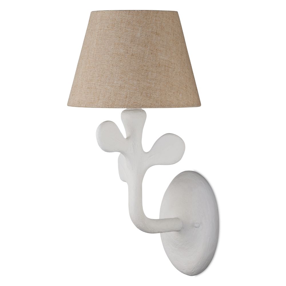 Currey & Company 5000-0240 Charny Wall Sconce in Gesso White