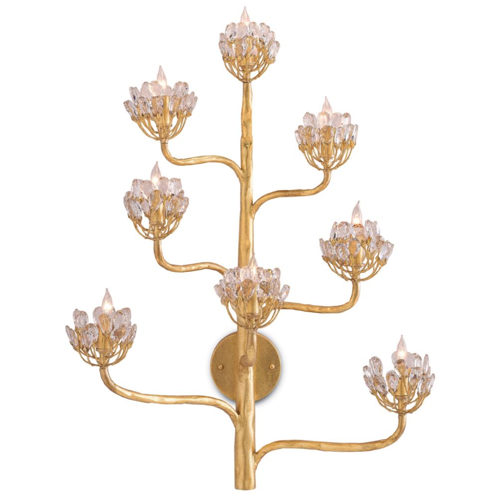 Currey & Company 5000-0058 Agave Americana Gold Wall Sconce in Dark Contemporary Gold Leaf