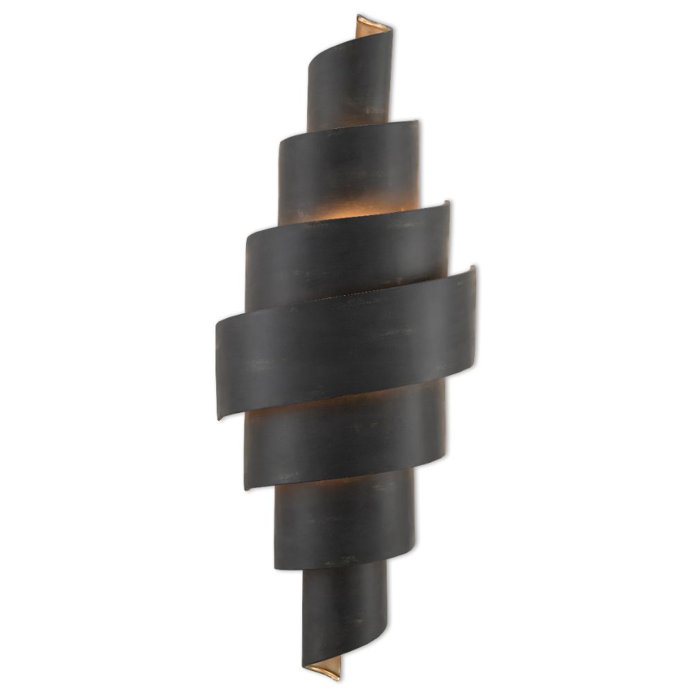 Currey & Company 5000-0112 Chiffonade Wall Sconce in French Black/Painted Gold
