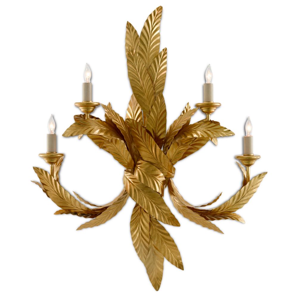 Currey & Company 5000-0132 Apollo Wall Sconce in Contemporary Gold Leaf