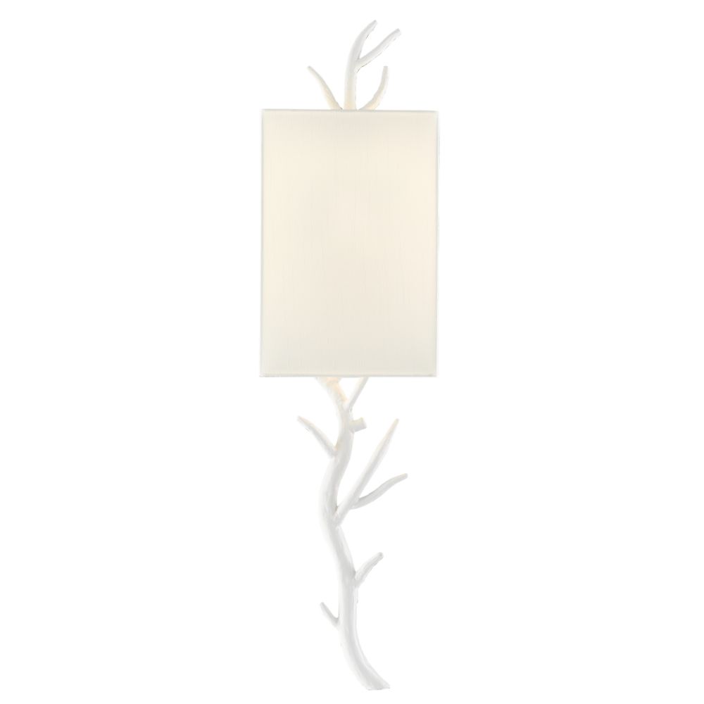 Currey & Company 5000-0149 Baneberry Wall Sconce, Right in Gesso White