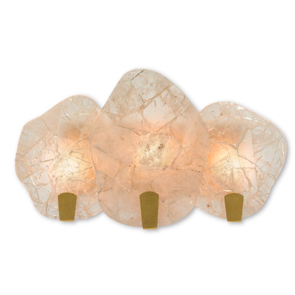 Currey & Company 5000-0170 Nightfall Wall Sconce in Faux Rock Crystal/Contemporary Gold Leaf