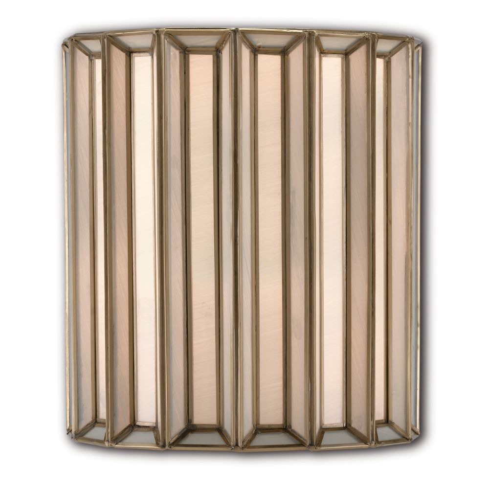 Currey & Company 5000-0175 Daze Wall Sconce in Antique Brass/White