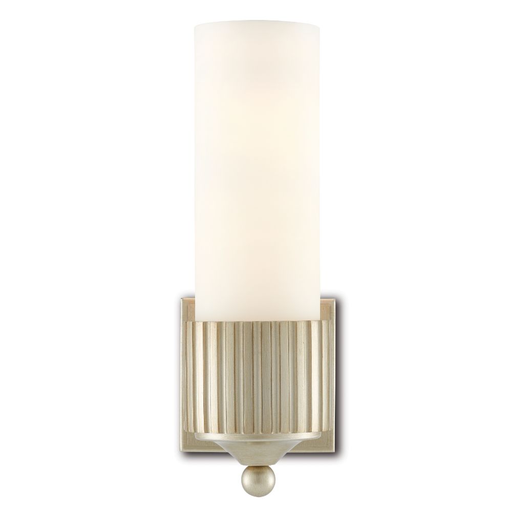 Currey & Company 5000-0178 Bryce Wall Sconce in Silver Leaf/Frosted Glass
