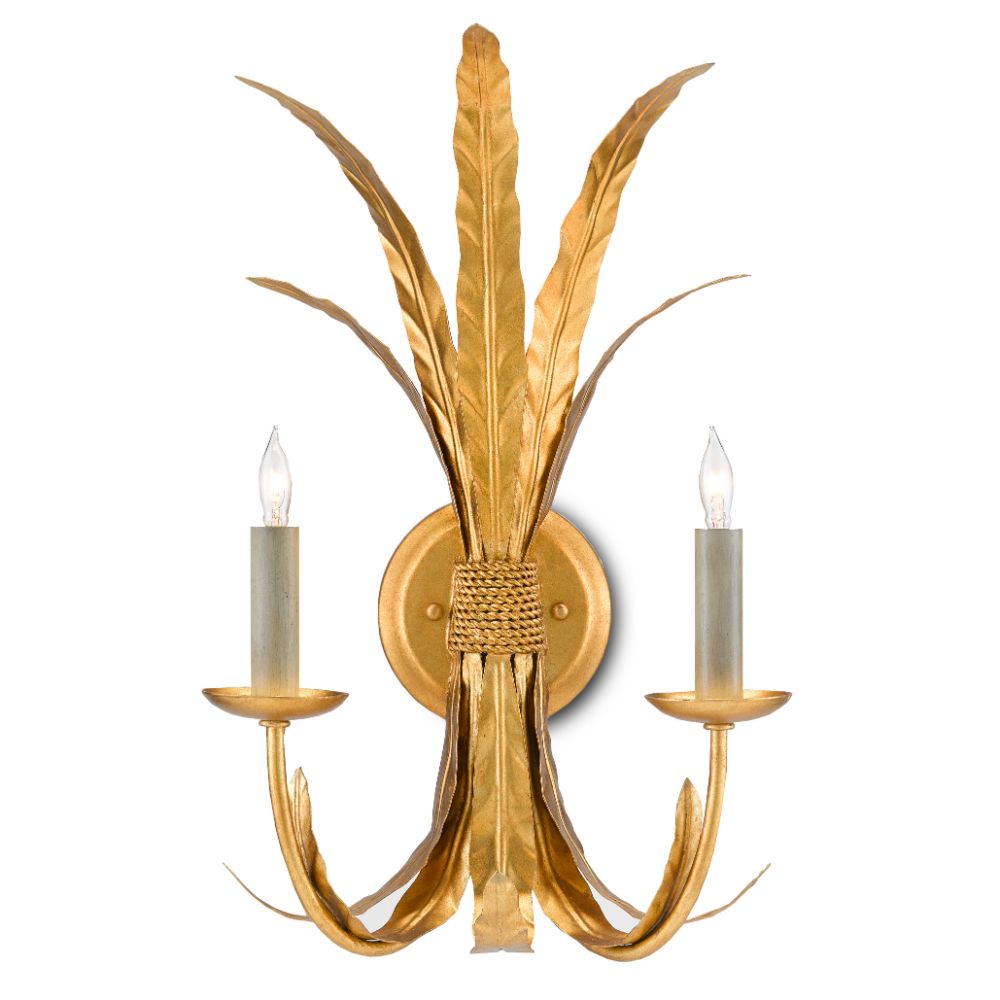 Currey & Company 5000-0188 Bette Wall Sconce in Grecian Gold Leaf