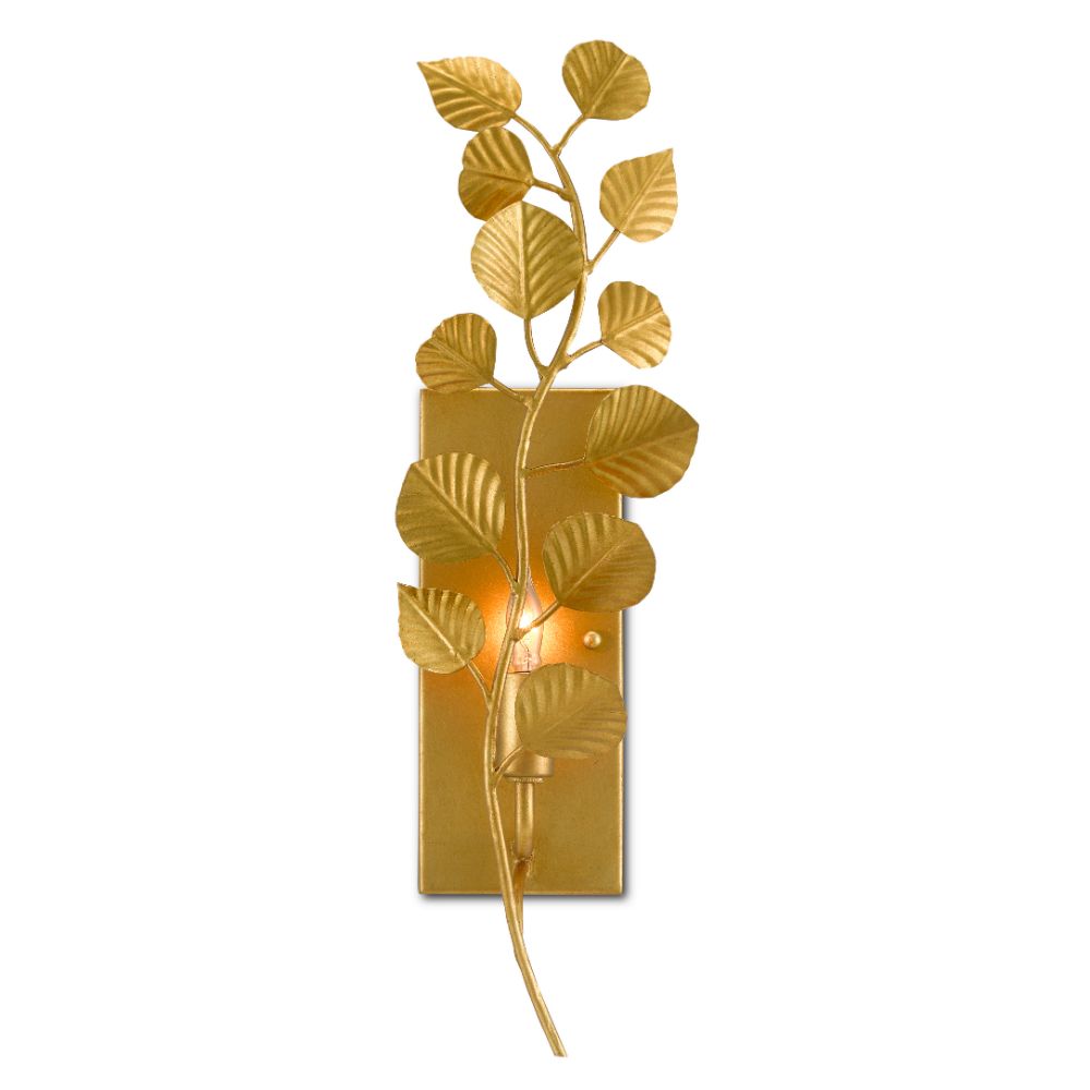 Currey & Company 5000-0189 Golden Eucalyptus Wall Sconce in Contemporary Gold Leaf