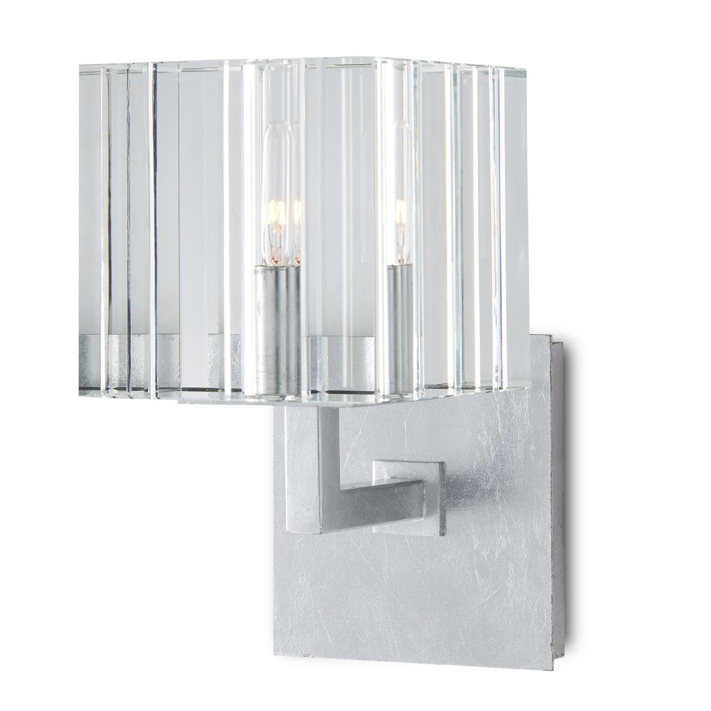 Currey & Company 5000-0207 Valerio Wall Sconce in Silver Leaf