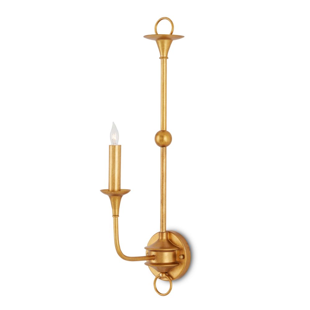 Currey & Company 5000-0213 Nottaway Gold Wall Sconce in Contemporary Gold Leaf