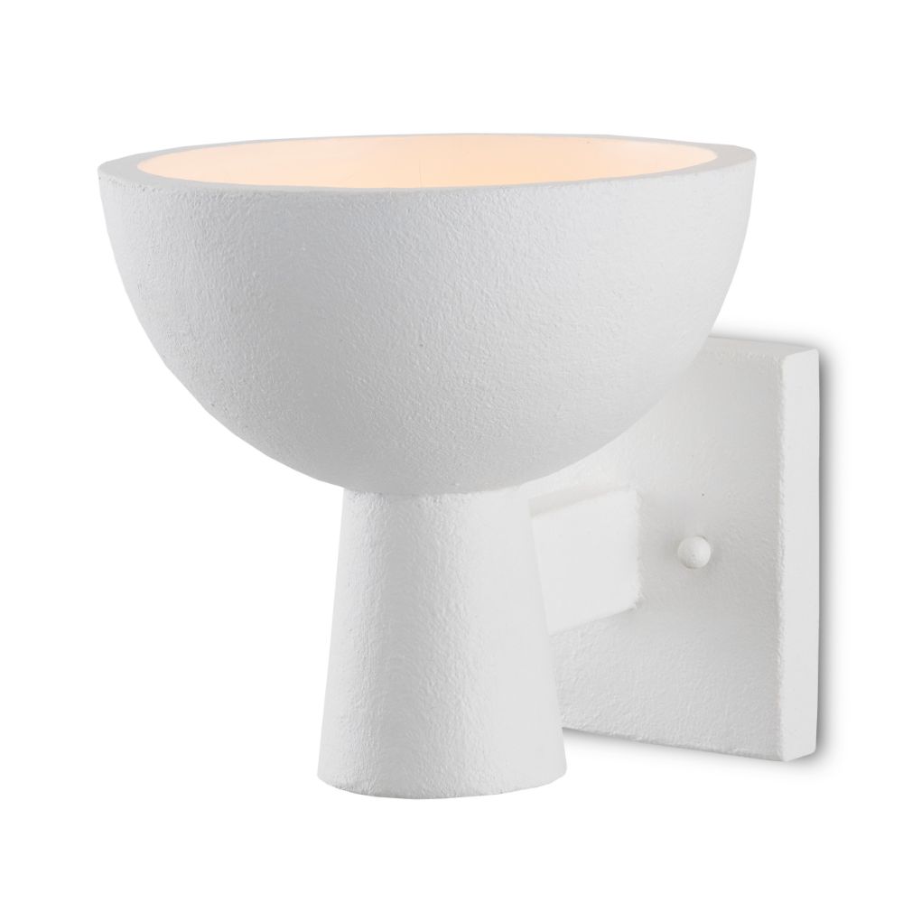 Currey & Company 5000-0221 Revett Wall Sconce in Textured White