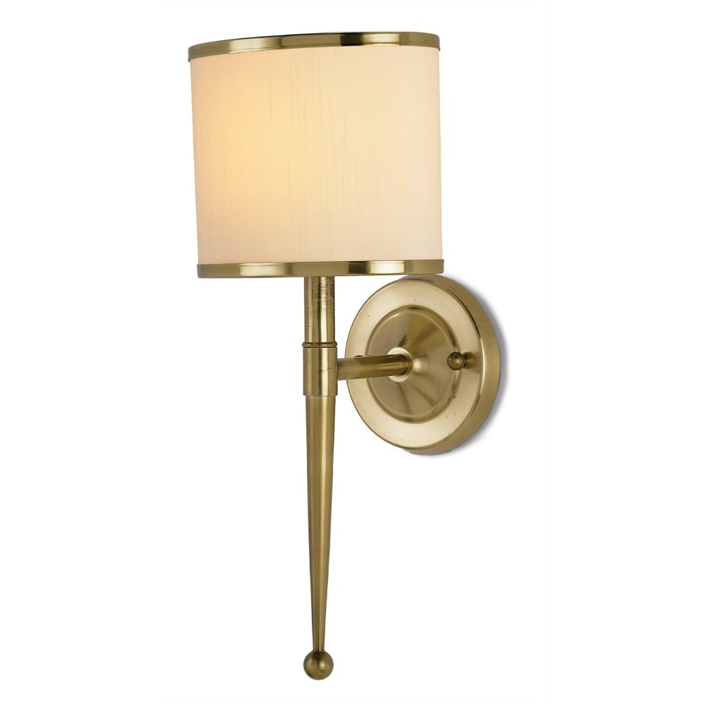 Currey & Company 5121 Primo Cream Brass Wall Sconce in Brass