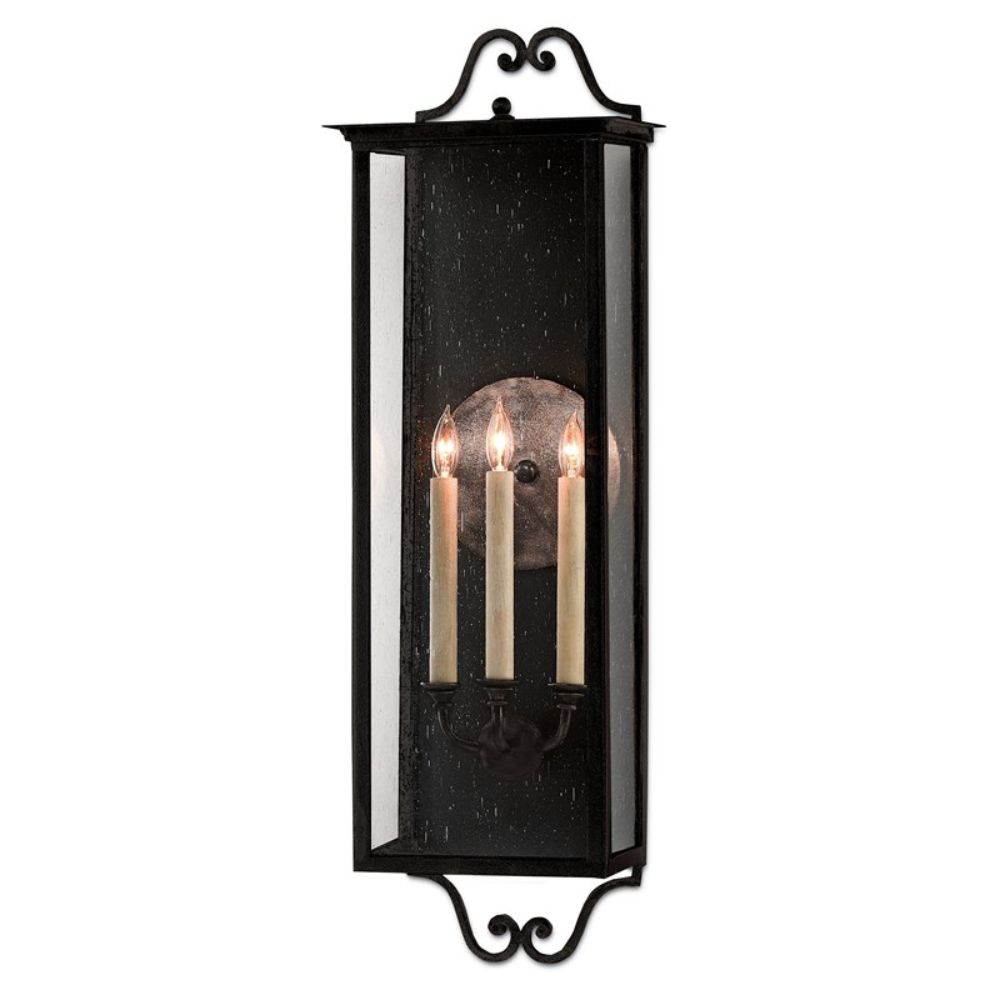 Currey & Company 5500-0007 Giatti Large Outdoor Wall Sconce in Midnight