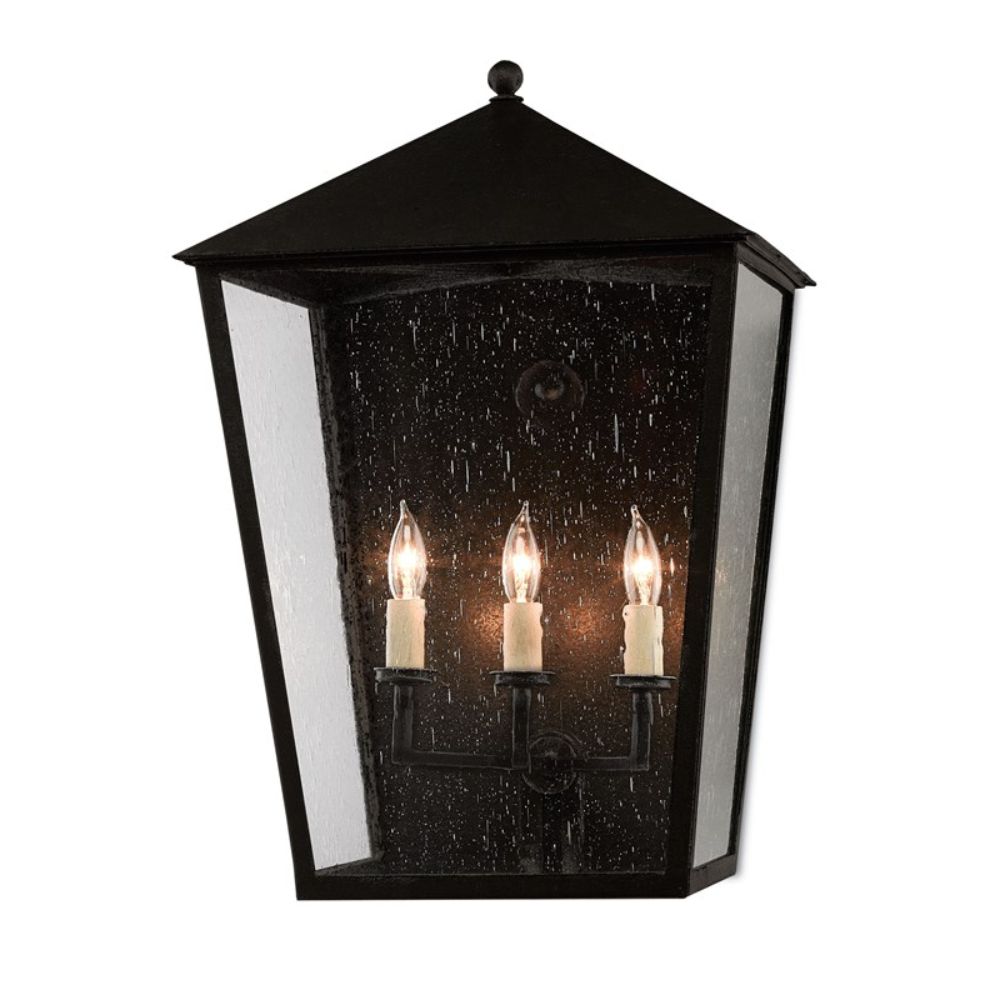 Currey & Company 5500-0010 Bening Large Outdoor Wall Sconce in Midnight
