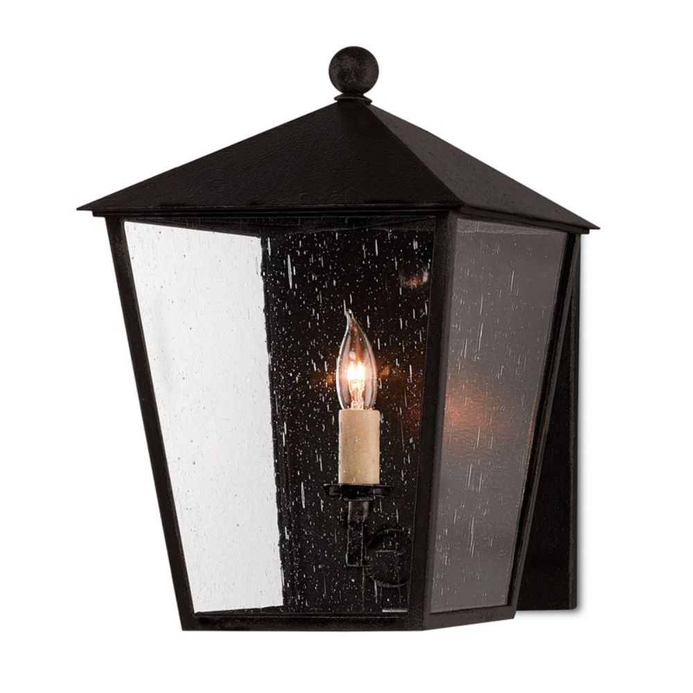 Currey & Company 5500-0012 Bening Small Outdoor Wall Sconce in Midnight