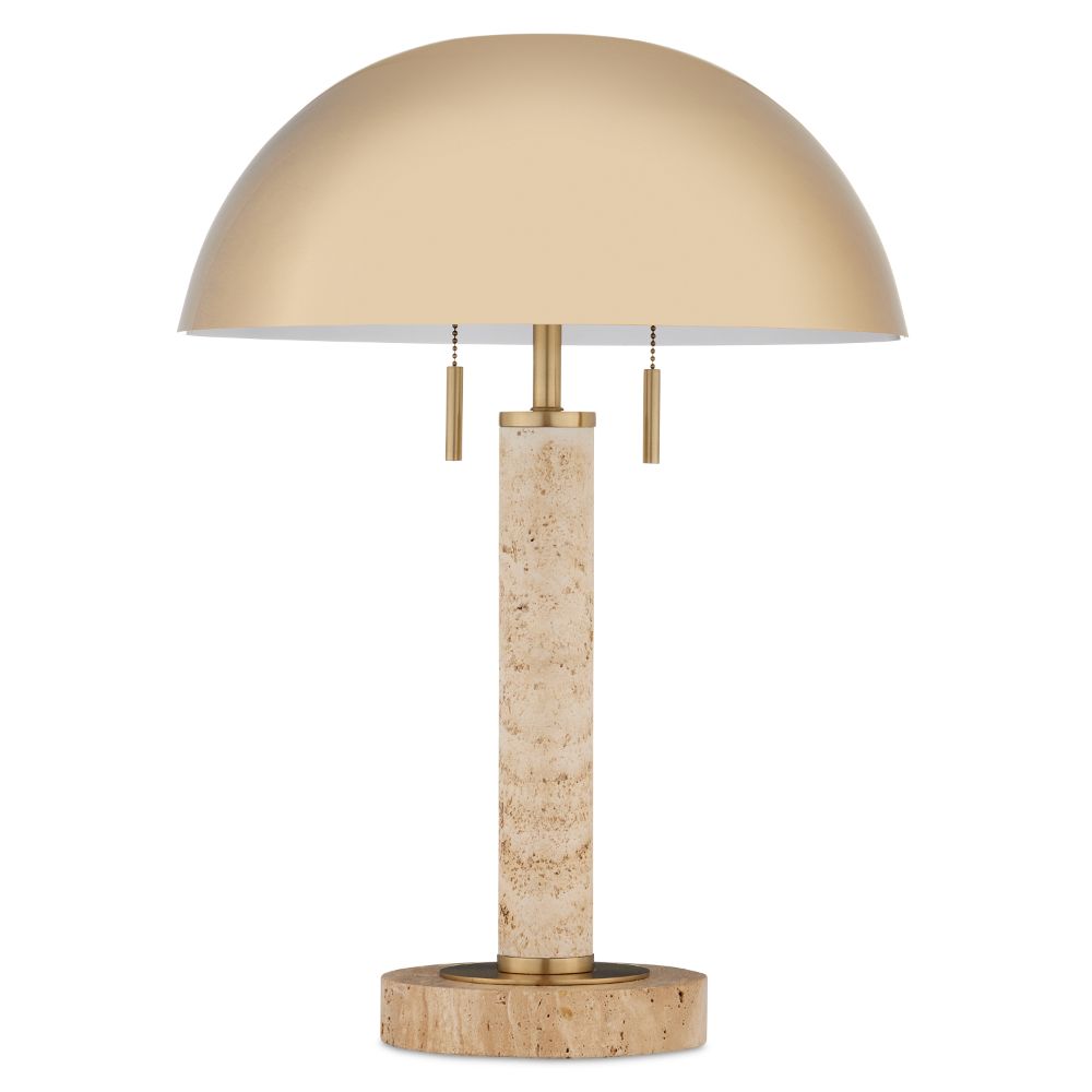 Currey & Company 6000-0914 Miles Table Lamp in Brass/Natural