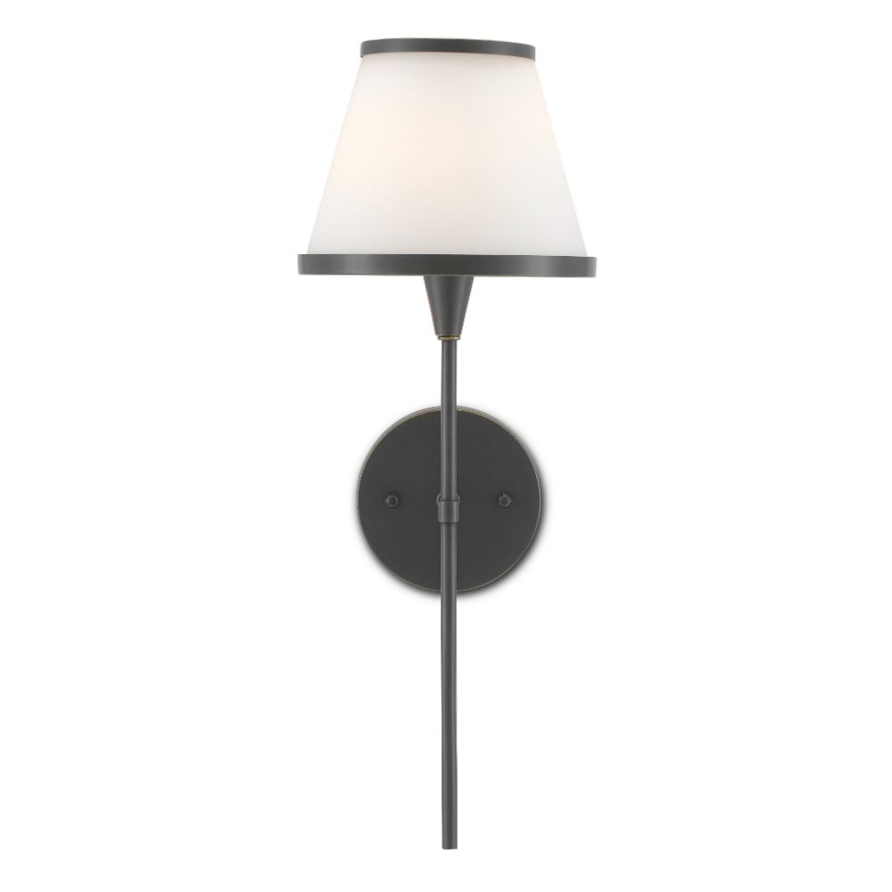 Currey & Company 5800-0003 Brimsley Bronze Wall Sconce in Oil Rubbed Bronze/Opaque Glass