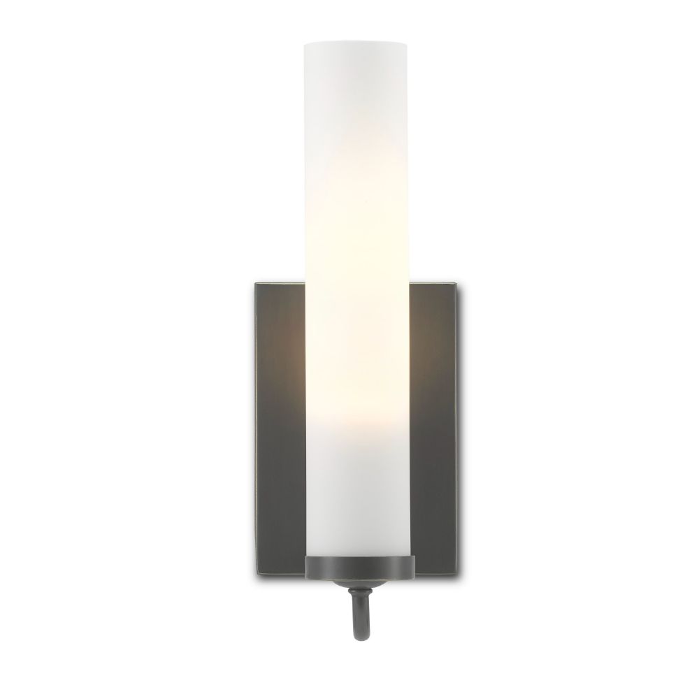Currey & Company 5800-0012 Brindisi Bronze Wall Sconce in Oil Rubbed Bronze/Opaque Glass