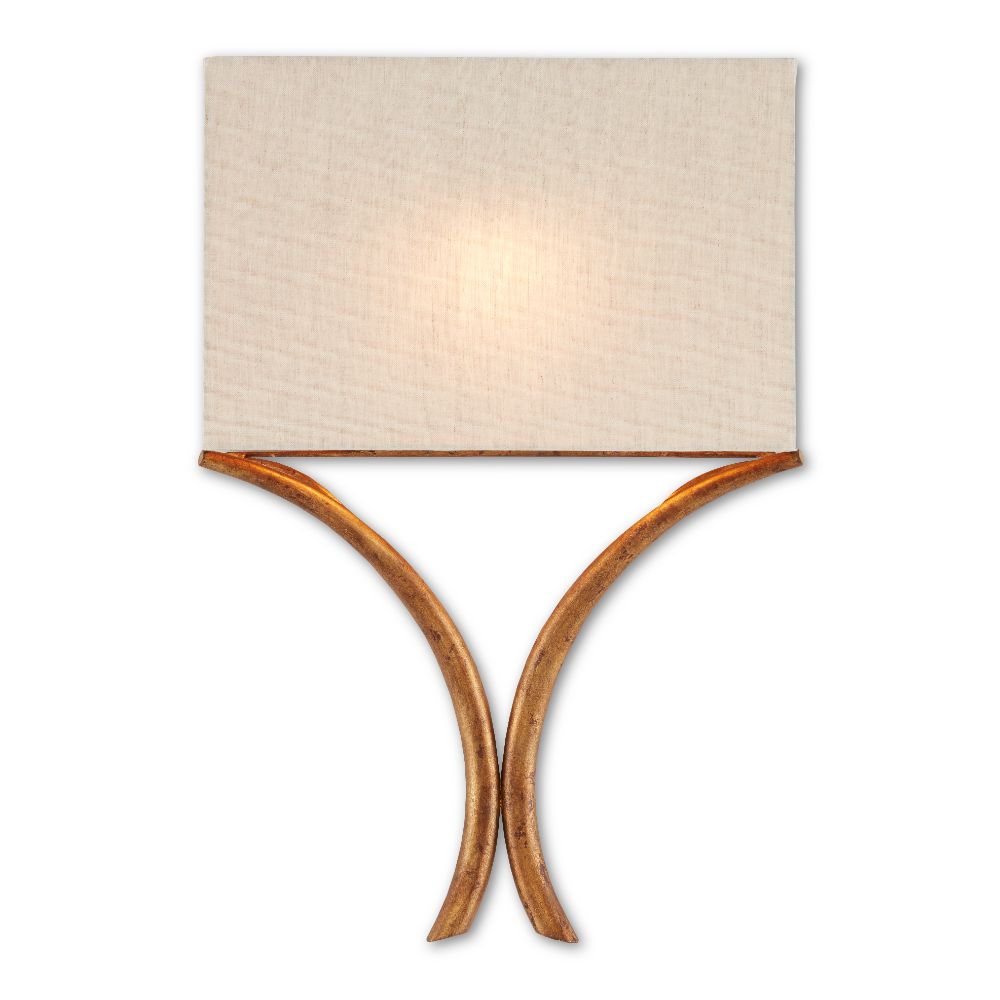 Currey & Company 5901 Cornwall Gold Wall Sconce in French Gold Leaf
