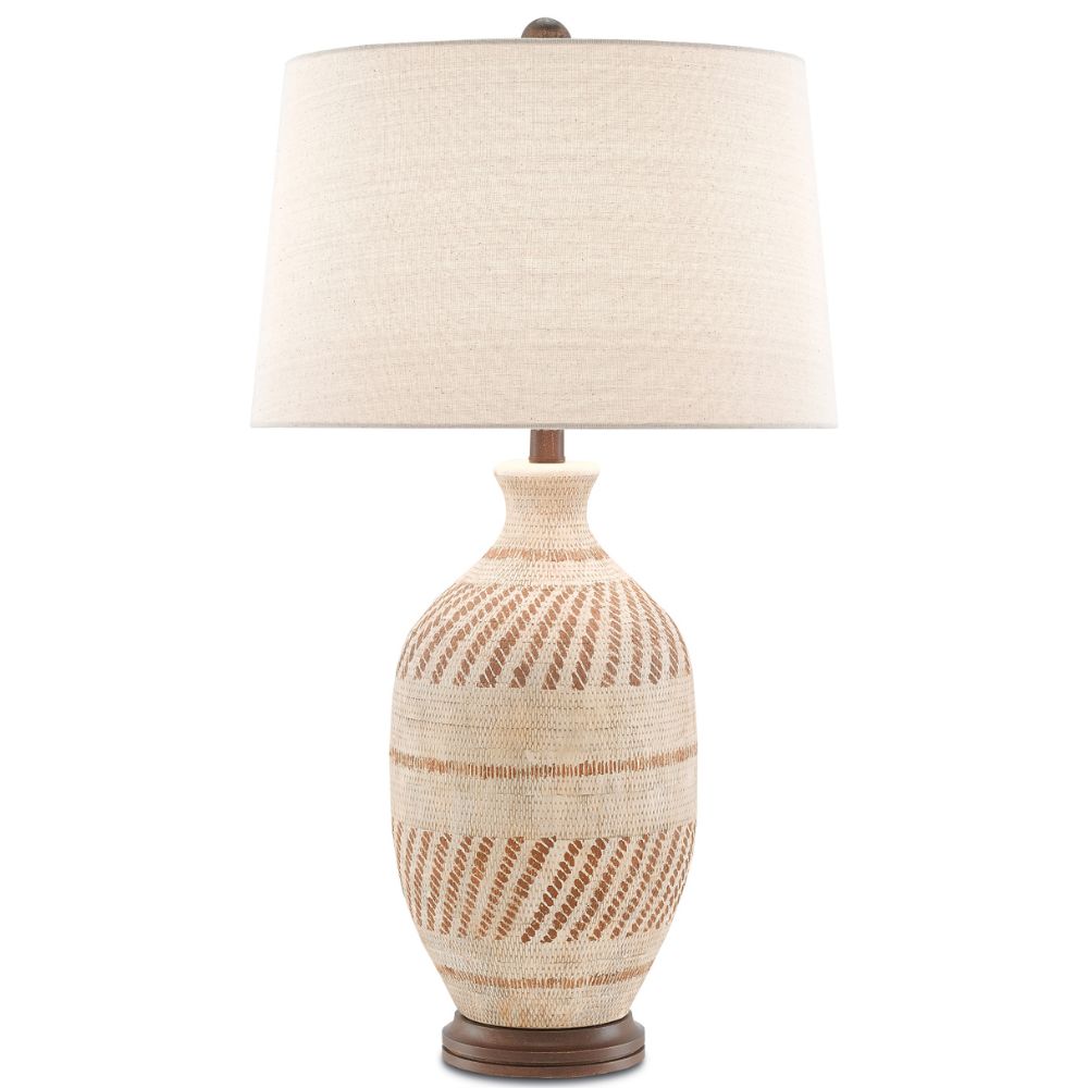 Currey & Company 6000-0088 Faiyum Table Lamp in Tan/Brown/Hand Rubbed Bronze