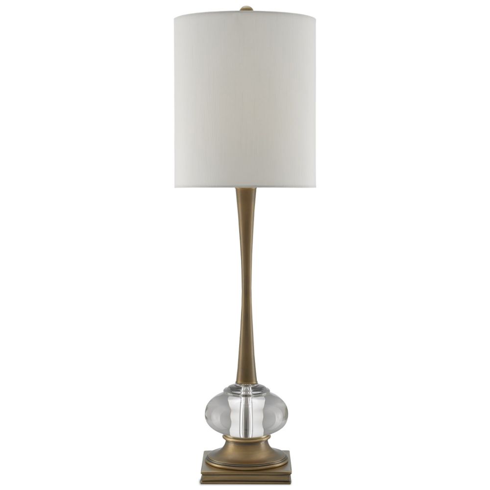 Currey & Company 6000-0167 Giovanna Table Lamp in Antique Brass/Clear