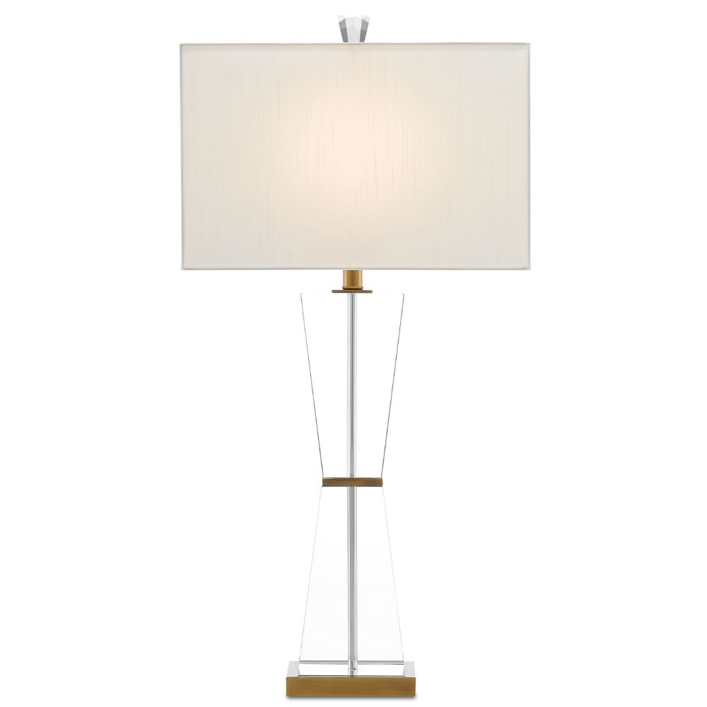 Currey & Company 6000-0210 Laelia Table Lamp in Clear/Antique Brass