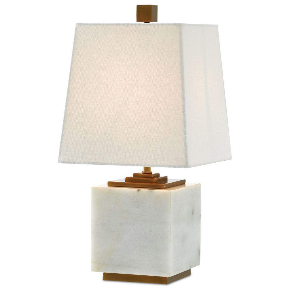 Currey & Company 6000-0215 Annelore Table Lamp in White/Antique Brass