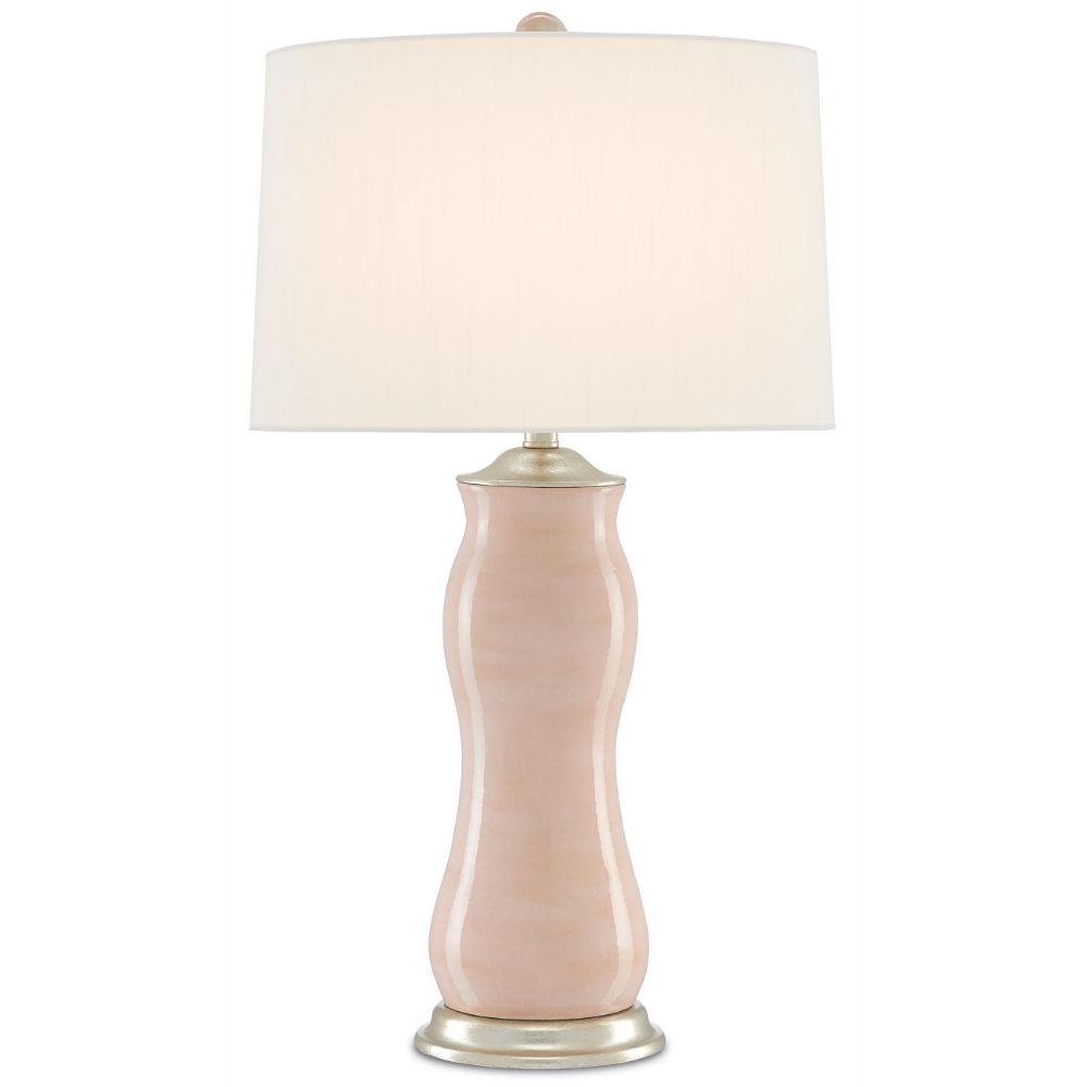 Currey & Company 6000-0236 Ondine Table Lamp in Blush/Silver Leaf